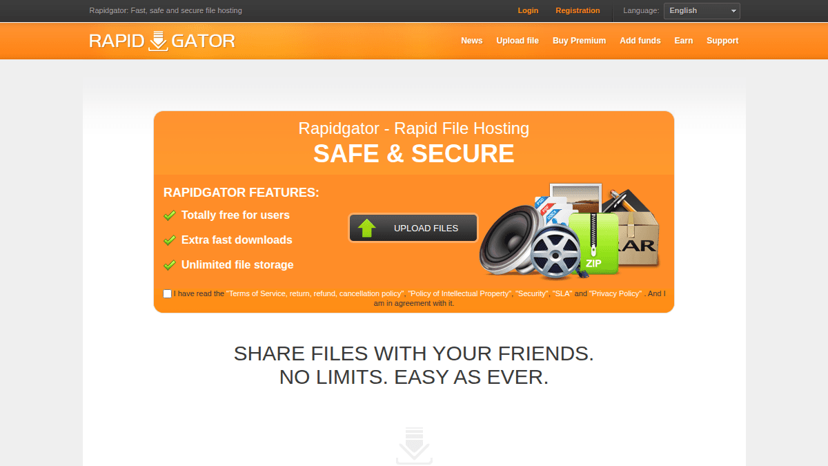Rapidgator.net website screenshot
