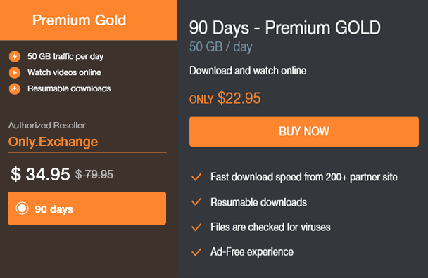90 Days TezFiles Premium Gold available at only.exchange